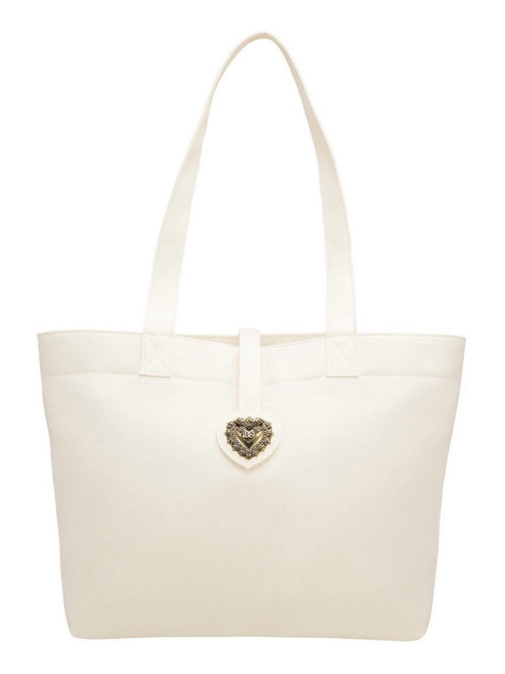 🤍 Dolce & Gabbana Cream Canvas Tote Bag DG Heart Logo Brand New